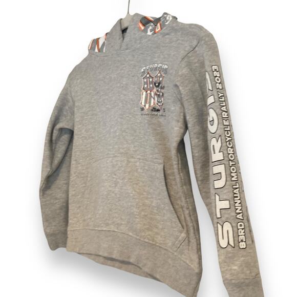 2023 Heather Gray White Sturgis Motorcycle Rally Bikercore Biker Sweatshirt S - Picture 15 of 16